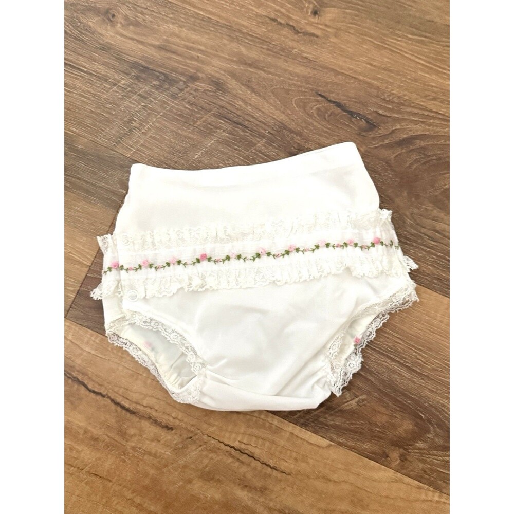 Vintage XL Diaper Cover Alexis Baby Girl Handi-Panti Bloomers Lace Roses USA 2 3